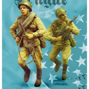 1/35 Figuras de Resina Modelo Segunda Guerra Mundial Soldados Soviéticos 2 Hombres Sin Pintar Sin Montar - Imagen 1 de 1