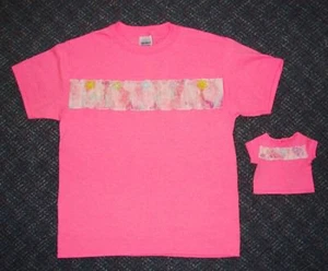 Girls Size Medium & 18" Doll Matching Pink T-Shirts (Fits American Girl)-New - Picture 1 of 1