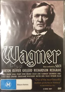 WAGNER (1983) DVD BRAND NEW RICHARD BURTON (5 DISC SET) TV MINISERIERES REGION 4 - Picture 1 of 2