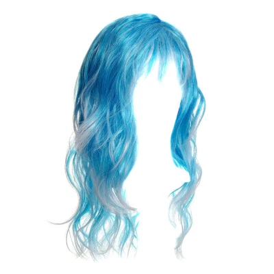 Blue Banana Long Layered Wig (Blue/White)