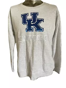 New Kentucky Wildcats Gray Sequin Logo Women Sweatshirt Sz Medium - Picture 1 of 2