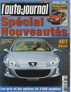 L'AUTO JOURNAL n°628 04/09/2003 407 ELIXIR MEGANE CC C2 1.6 VTR JAGUAR X-TYPE - Imagen 1 de 1