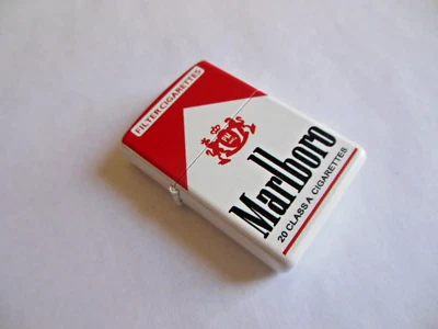 MARLBORO  * Refillable   Lighter /  Metal  /  White /  RED ** Free Shipping - Image 1 of 4