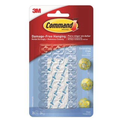 3M COMMAND 17026CLR | Clear Decorating Clips & Strips | Damage-Free Hanging - Image 1 of 2