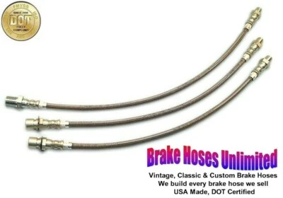 CONJUNTO DE MANGUEIRA DE FREIO INOXIDÁVEL Hudson Super Six, Series 41, 11, 21 - 1940 1941 1942 - Imagem 1 de 2