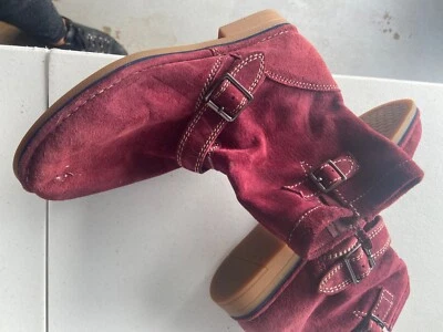 Hush puppy burgundy suede new ladies boot 9.5 - Image 1 of 2