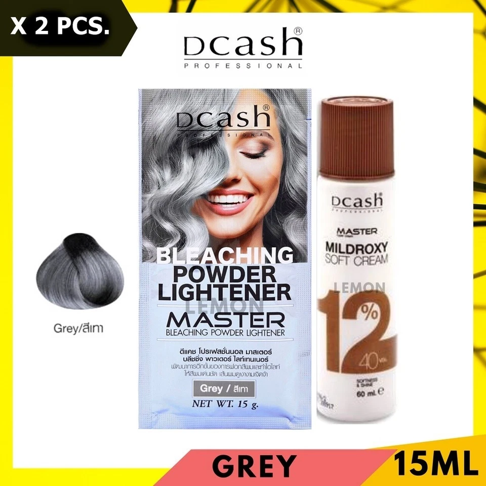 2X Dcash Crema Blanqueadora de Cabello, Juego de Polvo Blanqueador de Cabello/Gris Foto 1 de 4