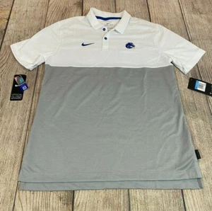 NEW $75 Nike Boise State Broncos Football Dri-Fit White Grey On-Field Polo Shirt - Picture 1 of 6