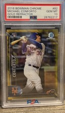 2016 Bowman Chrome Gold Refractor 42/50 Michael Conforto PSA 10 MINT Rookie RC