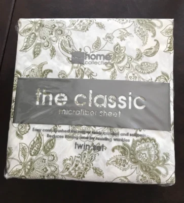 MICROFIBER TWIN SET SHEET JACOBEAN G ( GREEN) COLOR NEW - Image 1 of 2