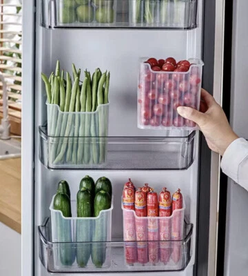 Organizador de geladeira multifuncional caixa de armazenamento despensa casa pacote com 2 recipientes - Imagem 1 de 4