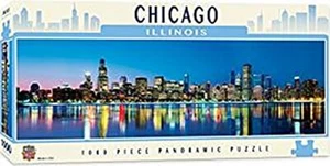 Chicago Illinois 1000 piece panoramic jigsaw puzzle 990mm x 330mm - Picture 1 of 1