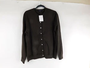 Lands' End Dark Mahogany Brown Cardigan Boys sz XL 18-20 Button down Sweater NEW - Picture 1 of 3