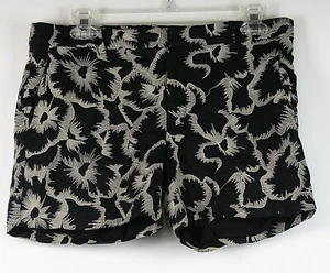 Pantalones cortos de satén Banana Republic negros bordados florales algodón 4 - Imagen 1 de 2