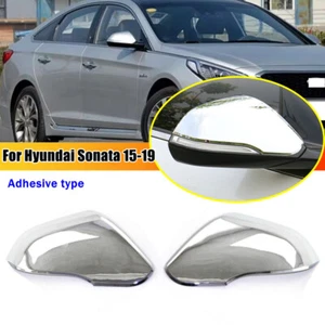Left & Right Chrome Rearview Side Mirror Cover Cap For Hyundai Sonata 2015-2019 - Picture 1 of 10