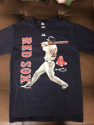 Camiseta Jacoby Ellsbury Majestic Doble Cara Talla Pequeña Azul Marino Boston Red Sox Foto 1 de 4