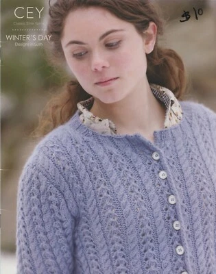 CEY Winter's Day Classic Elite Yarns 9158 Knitting Crochet Pattern Book 5 Design - Image 1 of 4