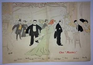 MENÜ MAXIM'S DE PARIS 3. JANUAR 1963 ILLUSTRIERT VON SEM - Bild 1 von 2