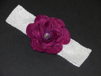 Antigua diadema de encaje rosa blanco rosa claro, rosa o púrpura Foto 1 de 2