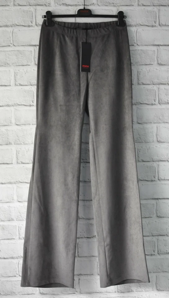 Minx  Gr 40 Hose in Veloursleder Optik  FLARED DUCAN   Dunkelgrau  NEU  - Bild 1 von 2