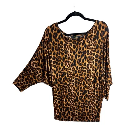 Lucky& Blessed Women’s Small Leopard Rayon Blend Dolman Top - Изображение 1 из 4