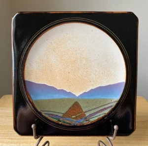 ROB WIEDMAIER 9" Square Stoneware Landscape Plate - Missouri - VGUC - Picture 1 of 2