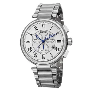 Nuevo reloj para hombre August Steiner AS8148SS cronógrafo suizo esfera blanca tono plateado - Imagen 1 de 4