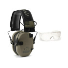 Walkers Razor Slim Electronic Muffs FDE Patriot with Shooting Glasses