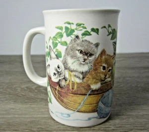 Vintage Otagiri Mug Kittens Ivy Basket Korea Collectible Cup Ceramic - Picture 1 of 7