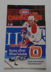 MONTREAL CANADIANS NHL pocket schedule 1993-94 - Picture 1 of 2