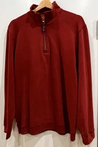 Tommy Bahama Herren Medium rot 1/4 Reißverschluss Pullover 100 % Pima Baumwolle Sweatshirt schön! - Bild 1 von 3