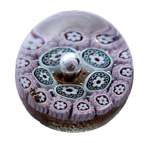Murano millefiore art glass paperweight circa 1960 polished bottom Fratelli Toso - Picture 1 of 4