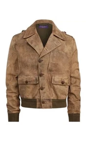 $3,995 Ralph Lauren Purple Label Italy Mens Leather Skeet rrl Bomber Jacket L - Picture 1 of 20