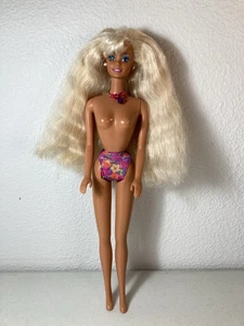 Mattel - Vintage 1992 Glitter Beach Barbie - blonde gekräuselte Haare, fehlt Top - Bild 1 von 7