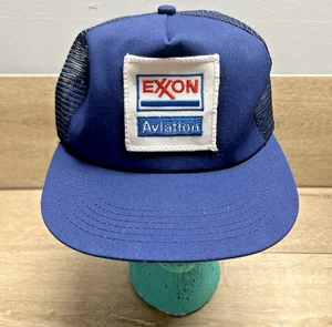 RARE-Vintage Exxon Aviation Snapback Hat/Cap Made in USA - Picture 1 of 8