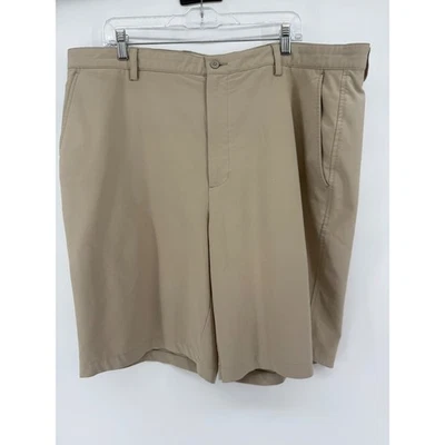 FJ FootJoy Mens Golf Shorts W42 Beige Performance Flat Front Pockets see pics - Image 1 of 4