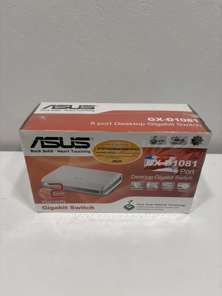 Asus 10/100/1000 Mbps Gigabit 8-Port Switch GX-D1081 - NEW - Image 1 of 4