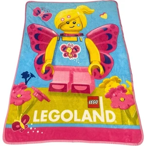 Legoland Lego Mädchen Minifigur Kinder Überwurf Decke 44” x 60” rosa Schmetterling Dekor - Bild 1 von 6