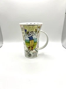 Dunoon Large Fine Bone China Mug 'The World of Golf' by Caroline Dadd - Picture 1 of 5