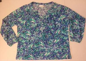 Stella Parker Bright Multicolor Floral Pullover Top Blouse Lightweight Size XXL - Picture 1 of 13