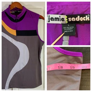 Top de golf Jamie Sadock para mujer L sin mangas atlético púrpura gris - Imagen 1 de 12