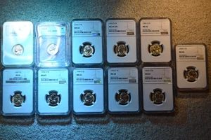 JEFFERSON SILVER WAR NICKEL COMPLETE SET NGC/ICG CERTIFIED MS-64-66 COINS! #55 - Picture 1 of 15