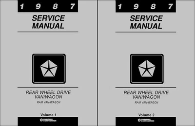 DODGE, FAXON AUTO LITERATURE 1987 Dodge Ram Van and Wagon Shop Manual B150 B250 B350 Repair Service Book RWD