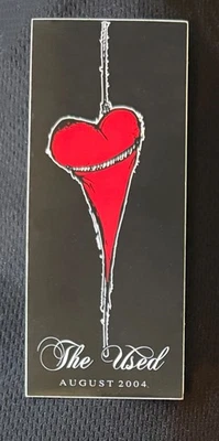The Used Blink 182 Sticker-2004 Projekt Revolution Tour-Black Hanging Heart Rare - Image 1 of 2