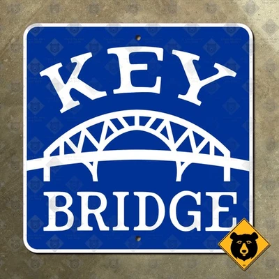 Maryland Key Bridge marker highway road sign Baltimore 16x16 - Image 1 of 2
