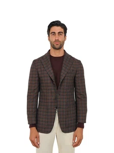 $2200 RUBINACCI Jacket Sport Coat Glen Check 100% Cashmere Tweed 36 US / 46 EU - Picture 1 of 8