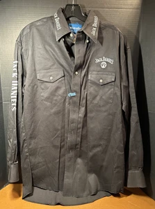 Jack Daniels Wrangler Black Old No. 7 Long Sleeve Button Down Shirt Sz 15 1/2 33 - Picture 1 of 7