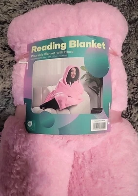 Sherpa Fleece Hooded Throw Blanket, 50 x 60 Inch PInk BRAND NEW IN PACKAGE - Image 1 of 4