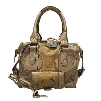 [Used] Authentic Chloé Mini Paddington Purse – Brown & Silver – 29.5x22x16cm - Image 1 of 4