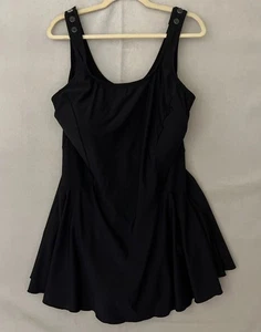 Mastectomy Swimsuit T.H.E. Princess Black One Piece Swim Skirt Dress Size 26W - Picture 1 of 12